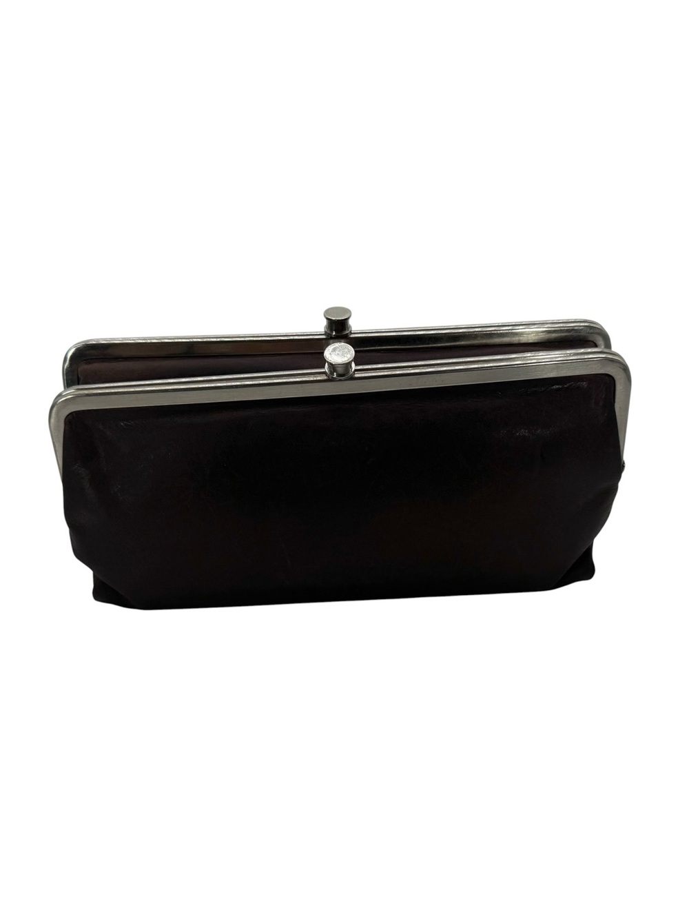 HOBO Dark Brown Leather Frame Wallet with ID Window - Picture 8 of 10